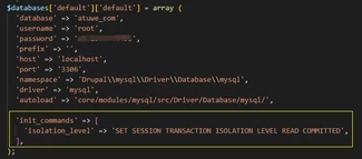 drupal10修改mysql数据库事务隔离级别
